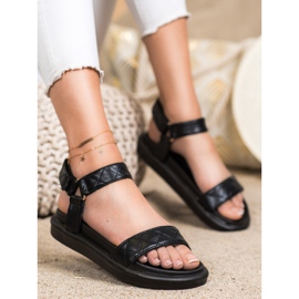 Seastar Sandales noires avec cuir écologique 2