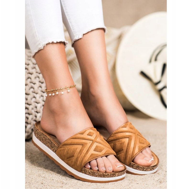 Seastar Pantoufles classiques en daim brun 1