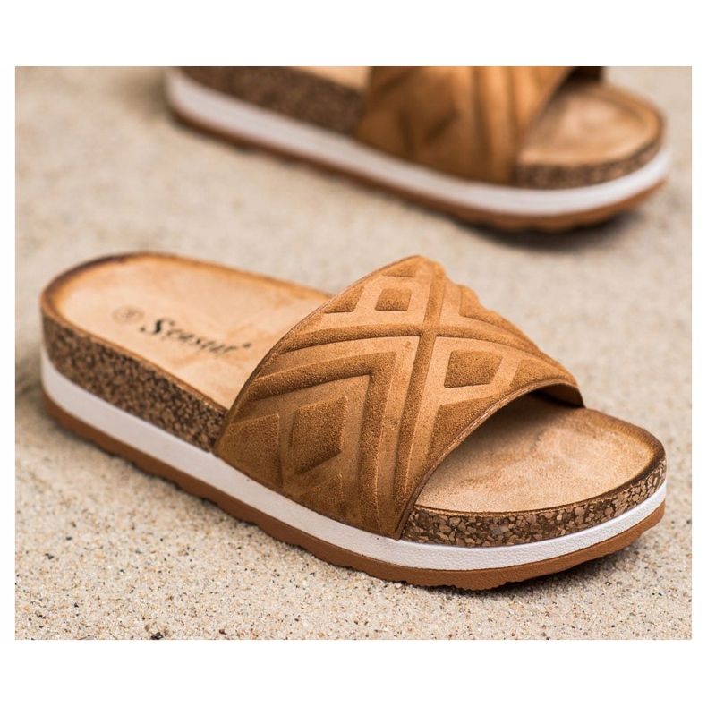 Seastar Pantoufles classiques en daim brun 2