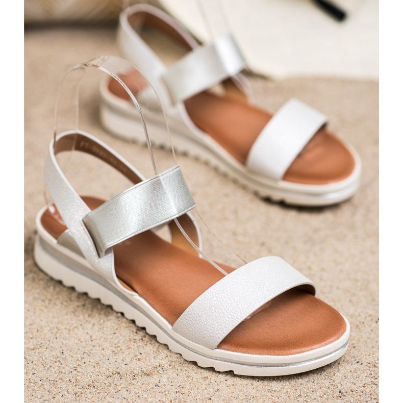 Best Shoes Sandales à enfiler à la mode argent 2