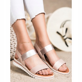 Best Shoes Sandales à enfiler à la mode rose d'or 1