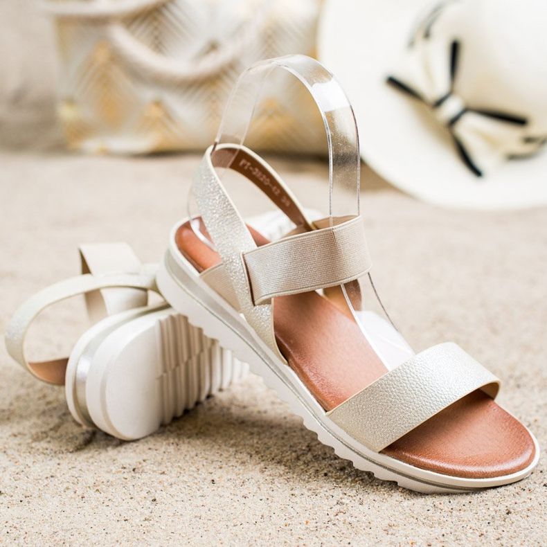 Best Shoes Sandales à enfiler à la mode d'or 1