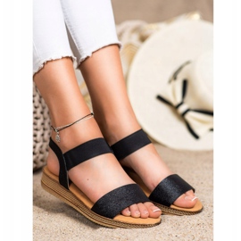 Kayla Sandales à enfiler noires 1