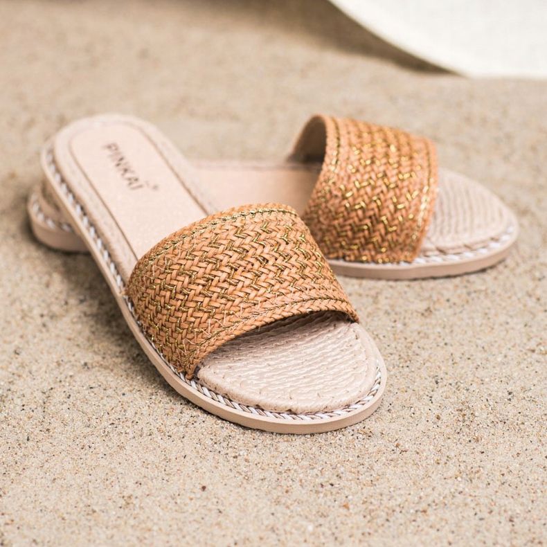 SHELOVET Pantoufles tressées décontractées beige 2 SHELOVET Pantoufles tressées décontractées beige 2