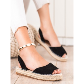 Ideal Shoes Espadrilles à enfiler le noir 1