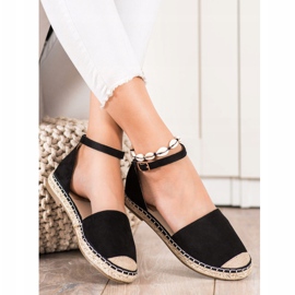 Kayla Espadrilles Noires Avec Boucle 1