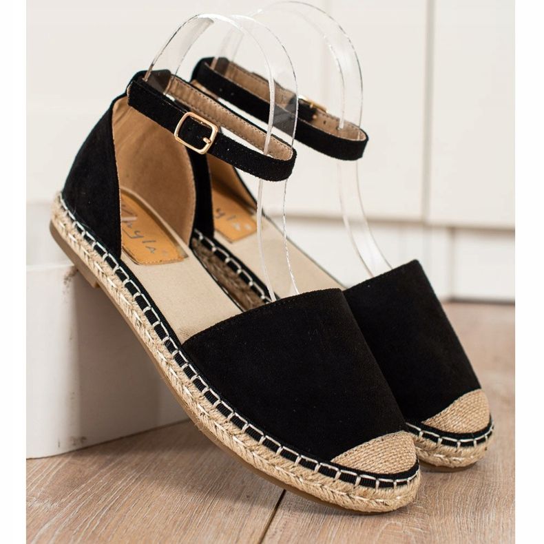 Kayla Espadrilles Noires Avec Boucle le noir 2