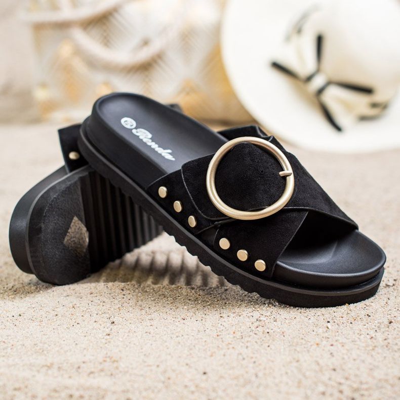 Renda Pantoufles Décontractées le noir 1