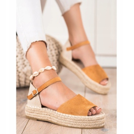 Bestelle Espadrilles À Bout Ouvert beige brun 1