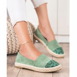 Bestelle Espadrilles Avec Insert Imprimé Serpent vert 2