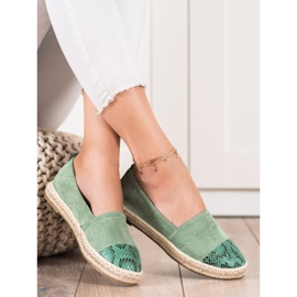 Bestelle Espadrilles Avec Insert Imprimé Serpent vert 3