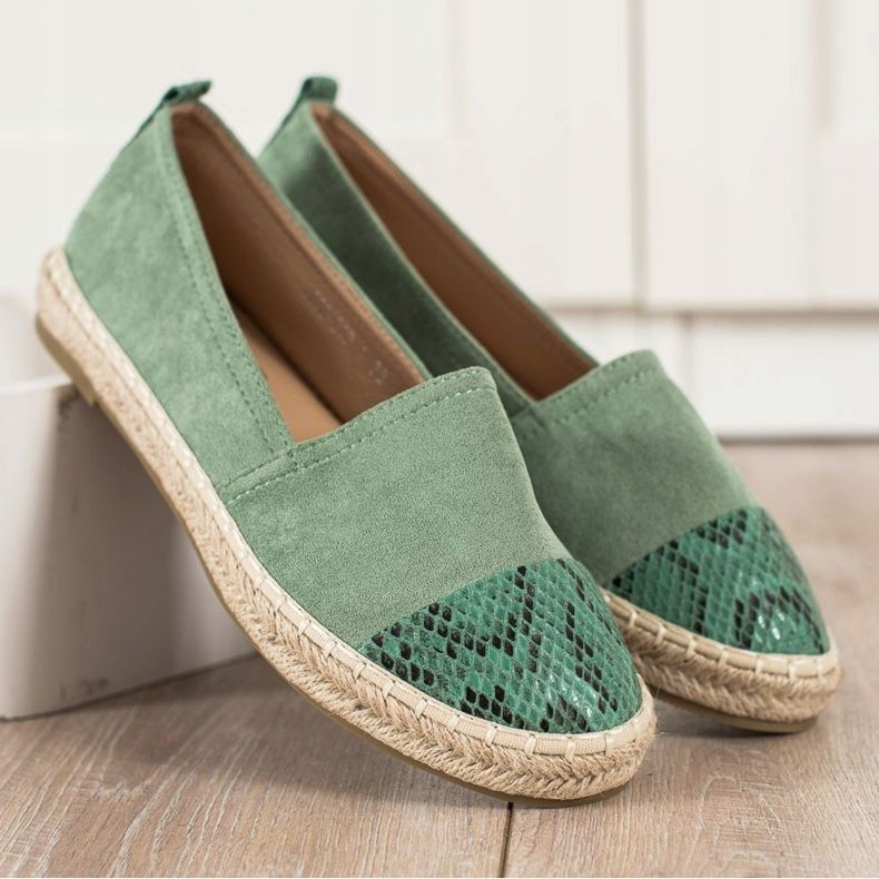 Bestelle Espadrilles Avec Insert Imprimé Serpent vert 1