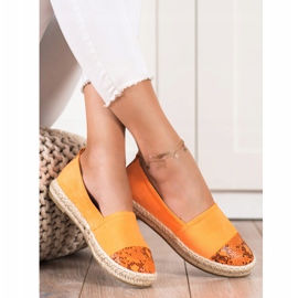 Bestelle Espadrilles avec empiècement imprimé serpent orange 1 Bestelle Espadrilles avec empiècement imprimé serpent orange 1