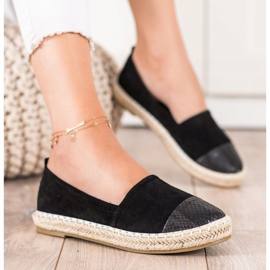 Bestelle Espadrilles Avec Insert Imprimé Serpent noir 1