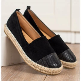 Bestelle Espadrilles Avec Insert Imprimé Serpent le noir 3