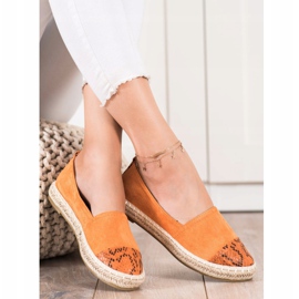 Bestelle Espadrilles avec empiècement imprimé serpent orange 1
