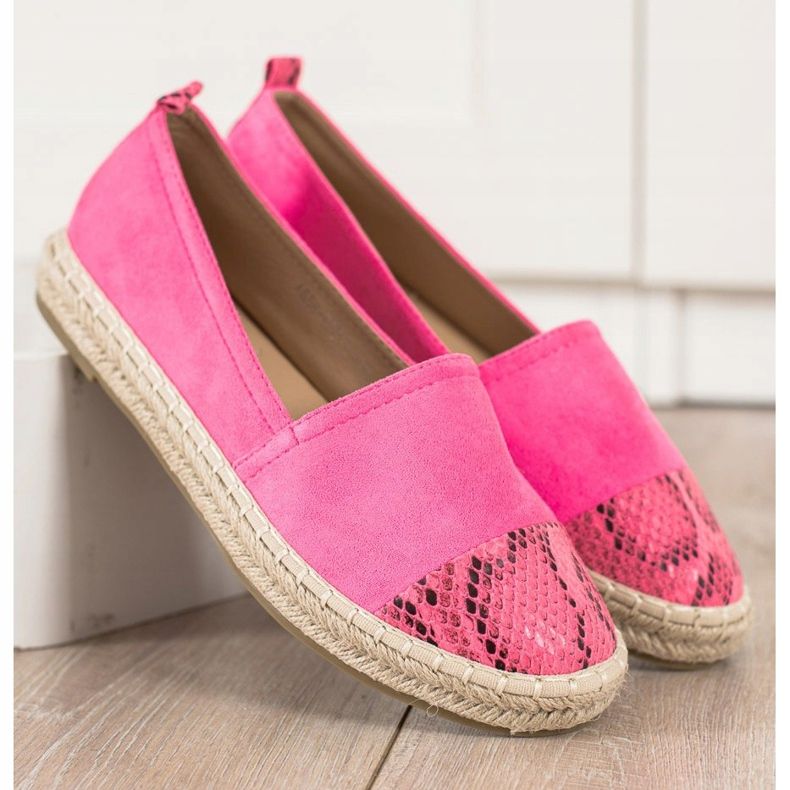 Bestelle Espadrilles Avec Insert Imprimé Serpent rose 1 Bestelle Espadrilles Avec Insert Imprimé Serpent rose 1