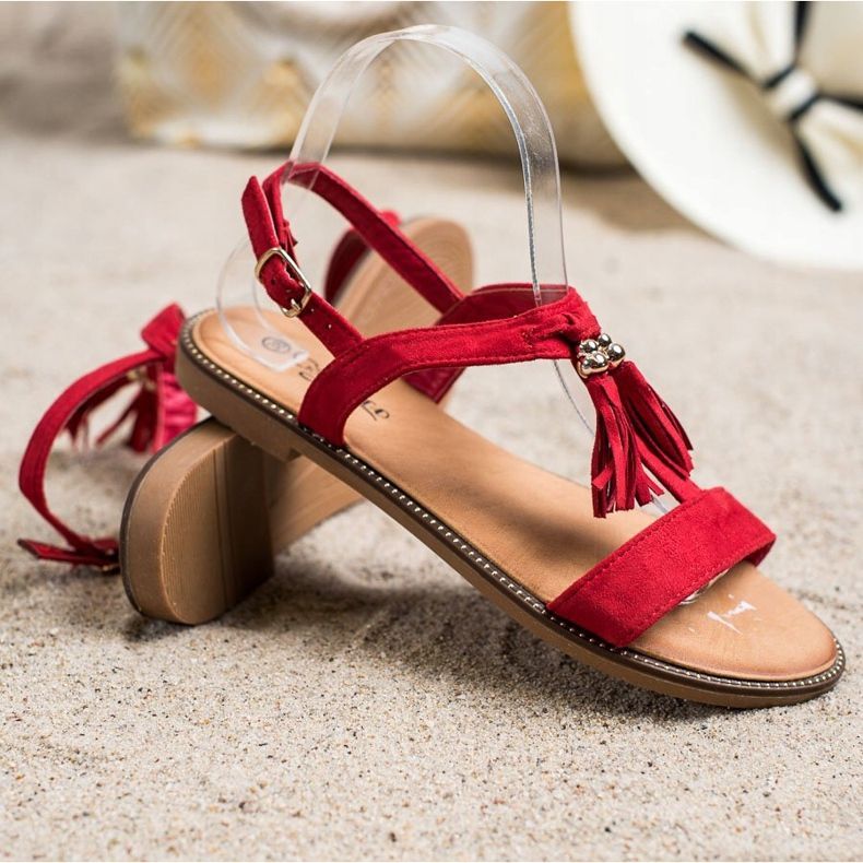 Groto Gogo Sandales rouges à franges 1 Groto Gogo Sandales rouges à franges 1