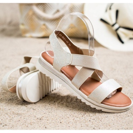 Best Shoes Sandales à enfiler à paillettes d'or 1