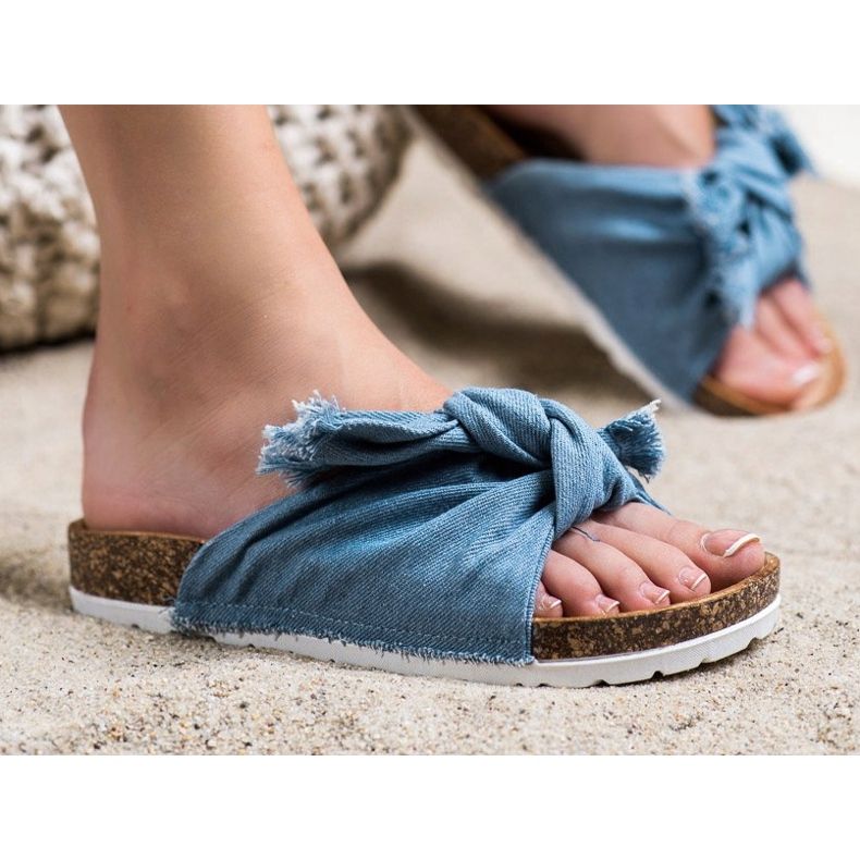 Forever Folie Pantoufles Textiles Confortables bleu 2