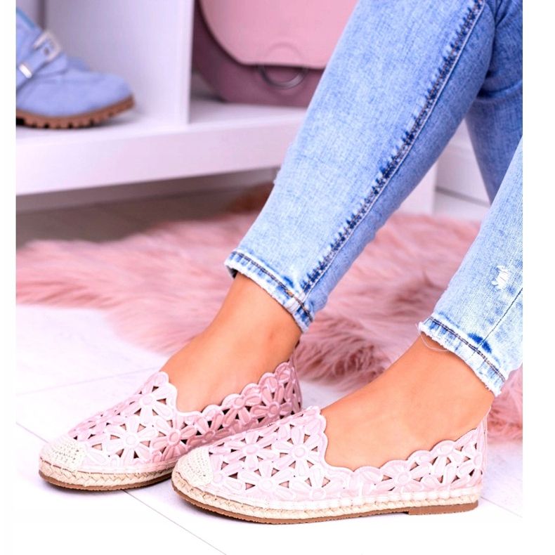 Lu Boo Ballerines Femme Espadrilles Rose Fleurs Macarena 2