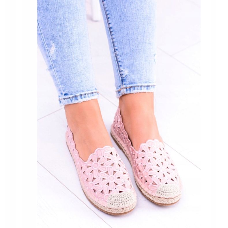 Lu Boo Ballerines Femme Espadrilles Rose Fleurs Macarena 4