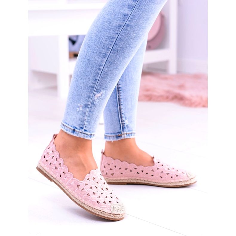 Lu Boo Ballerines Femme Espadrilles Rose Fleurs Macarena 5
