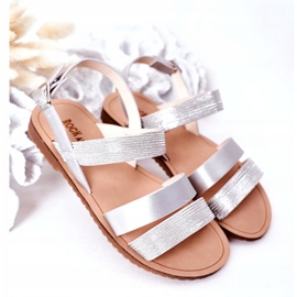 Sandales argentées Natalie Shiny pour enfants 2