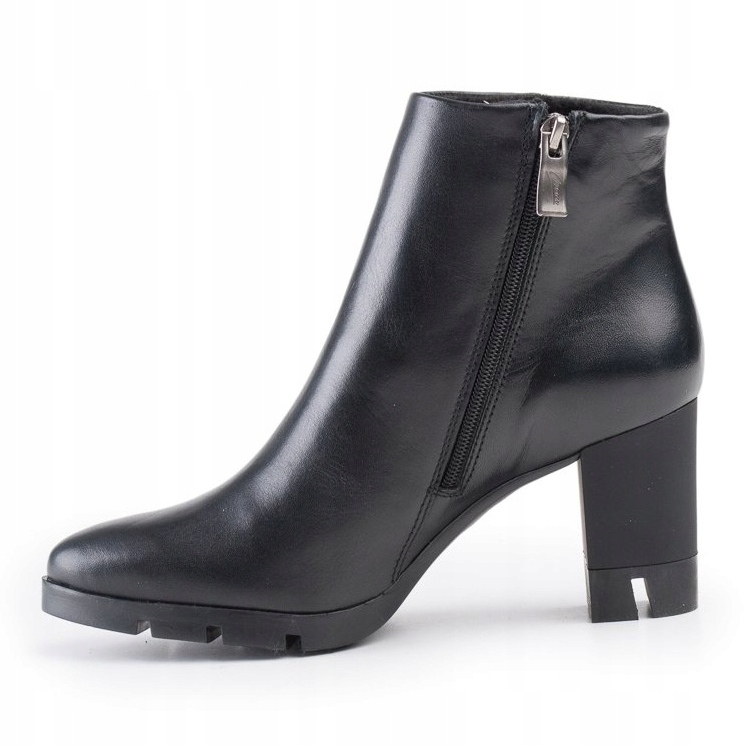 Marco Shoes Bottes audacieuses en cuir fleur naturel avec un talon épais le noir 2 Marco Shoes Bottes audacieuses en cuir fleur naturel avec un talon épais le noir 2