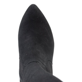 Marco Shoes Bottines pointues en cuir noir à fleurs le noir 8