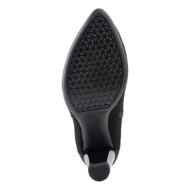 Marco Shoes Bottines pointues en cuir noir à fleurs le noir 7