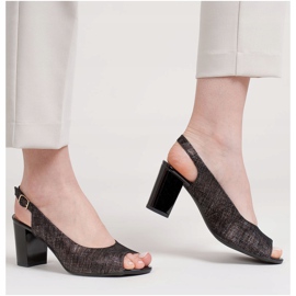 Marco Shoes Sandales Marco noires à motif métallisé le noir 1 Marco Shoes Sandales Marco noires à motif métallisé le noir 1