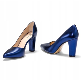 Marco Shoes Chaussures bleu marine avec un côté ouvert 2