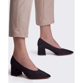 Marco Shoes Escarpins élégants en daim noir pour femmes 2
