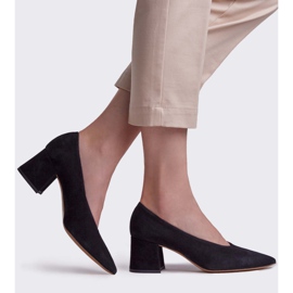 Marco Shoes Escarpins élégants en daim noir pour femmes le noir 1