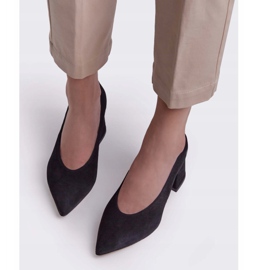 Marco Shoes Escarpins élégants en daim noir pour femmes le noir 4