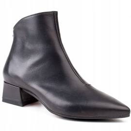 Marco Shoes Bottines Marco 1288B à talons bas en cuir noir 1