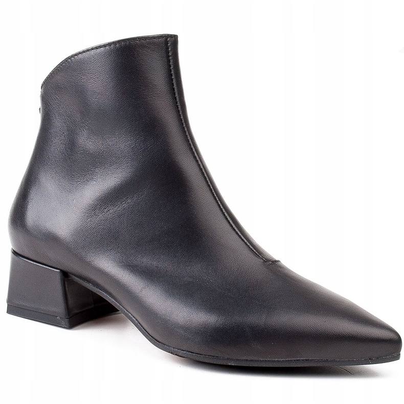Marco Shoes Bottines Marco 1288B à talons bas en cuir noir 1