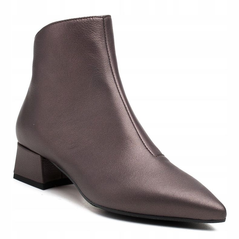 Marco Shoes Bottines Marco 1288B à talons bas en cuir brun 1