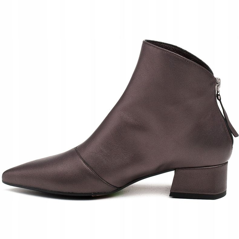 Marco Shoes Bottines Marco 1288B à talons bas en cuir brun 2