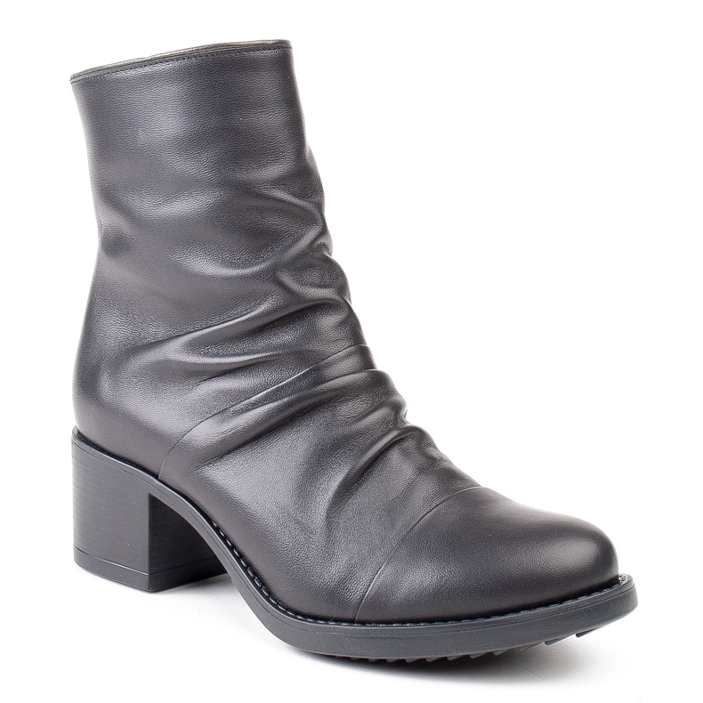 Marco Shoes Bottes confortables en cuir noir avec fronces le noir 1