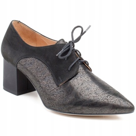 Marco Shoes Chaussures à lacets noires 1248P en daim avec un motif 1