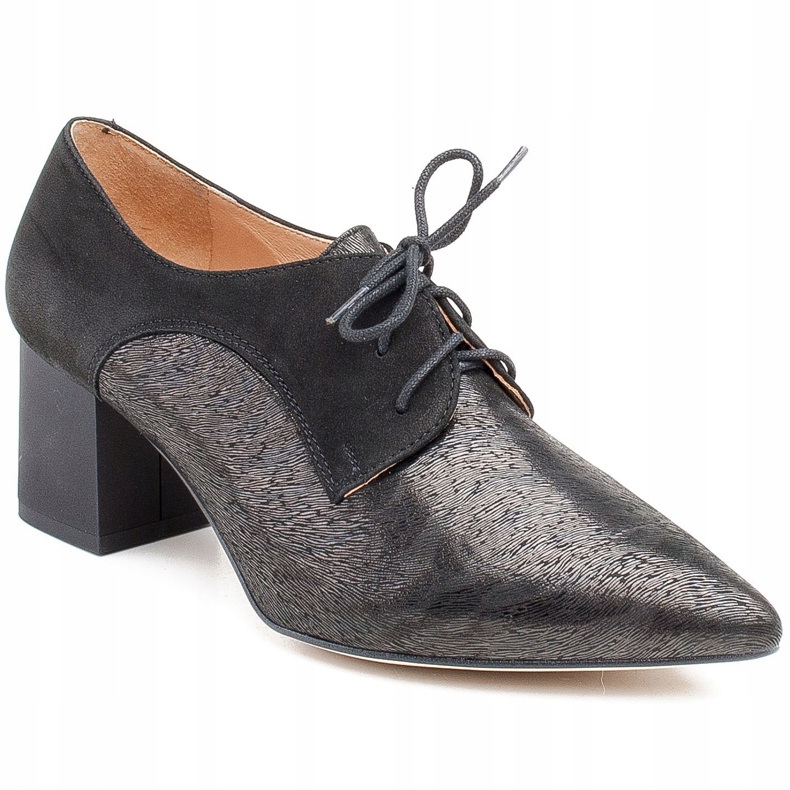 Marco Shoes Chaussures à lacets noires 1248P en daim avec un motif le noir 1