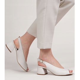 Marco Shoes 1573P sandales en cuir blanc avec un talon stable 2