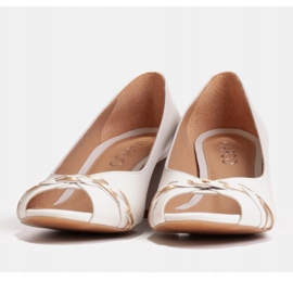 Marco Shoes Escarpins en cuir blanc 1577P avec un talon stable 1