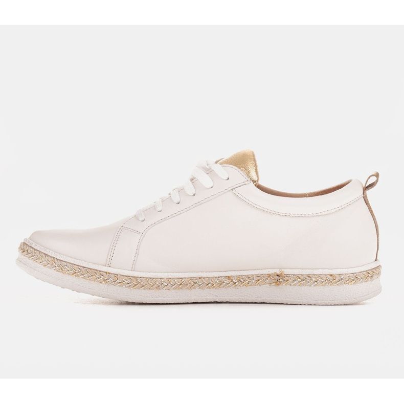 Marco Shoes Baskets de sport en cuir naturel blanche 1