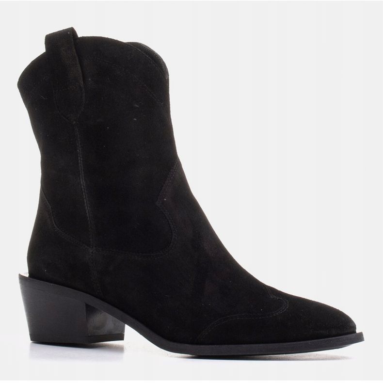 Marco Shoes Bottes de cowboy noires en daim naturel sans isolation le noir 1