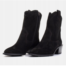 Marco Shoes Bottes de cowboy noires en daim naturel sans isolation le noir 4