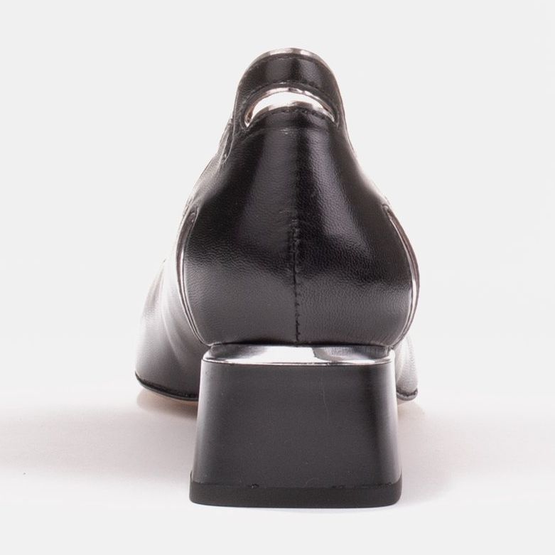 Marco Shoes Escarpins femme à motif fleuri sur talon bas le noir 1