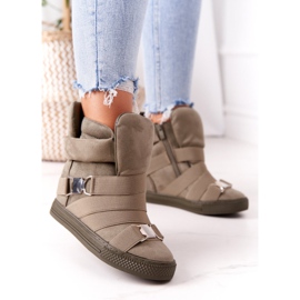 Baskets Compensées En Daim Lu Boo Olive vert 1